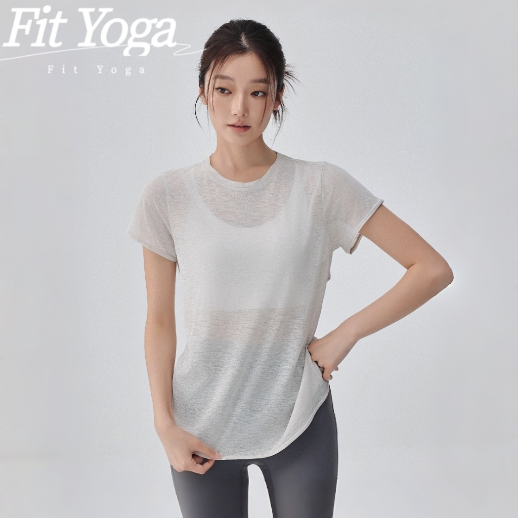 FitYoga เสื้อโทปยกกายแบบย สาว สไตล์โบว์บแค็ก หลวม ผ้าไวอีขา สำหรับการออกกำลังกาย วิ่งและโยคา