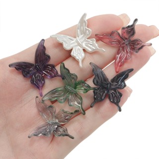 Kunkka ลูกปัดอะคริลิก25*25.5มม. 10ชิ้น,ลูกปัดผีเสื้อสองสีสำห…