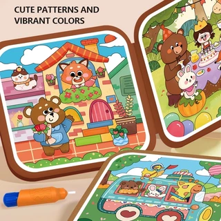 NIKO หนังสือวาดน้ำมหัศจรรย์สำหรับเด็ก มีปากกา การศึกษายุบัน หนังสือระบายสี ของเล่นวาดภาพ