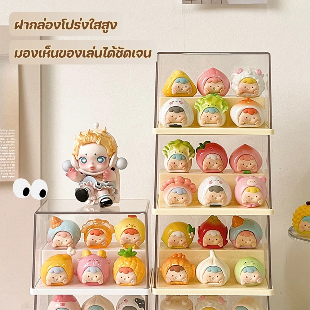 2 ชั้น ชั้นวาง art toy ตู้ใส่ตุ๊กตา กล่องใส่โมเดล มีหลายขนาด วางซ้อนได้ มีให้เลือก 2 สี เหมาะสำหรับพนักงานออฟฟิศ