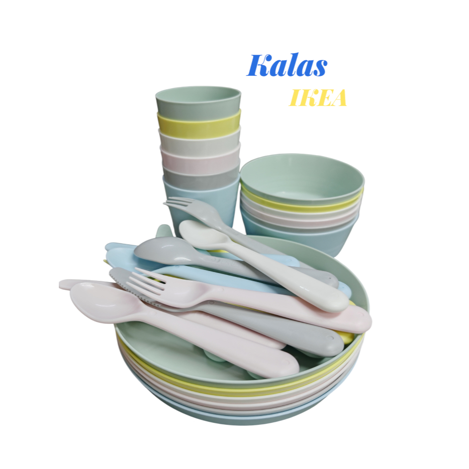 IKEA (อิเกีย) ชุดจาน ชาม ช้อน แก้วน้ำ สำหรับเด็ก ปลอดสาร BPA ใช้อุ่นอาหารในไมโครเวฟได้