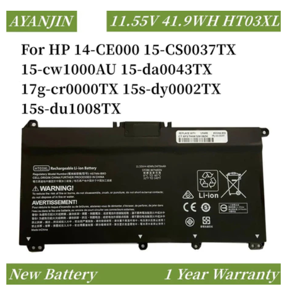 ♡[ฟรี ไขควง] HP แบตเตอรี่ ของแท้ HT03XL (สำหรับ HP L11119-855 HSTNN-DB8R L11421-2D2 Series) HP Batte
