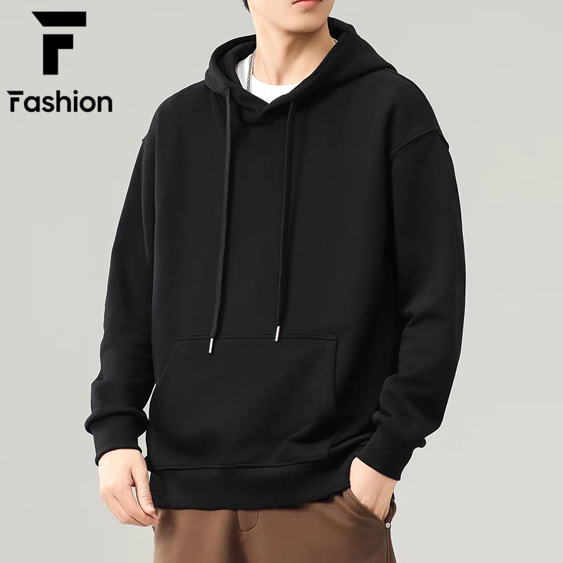 ฮู้ดแขนยาว เสื้อกันหนาวผู้ชาย ทรงหลวม ผ้านิ่มนุ่ม แมตช์ได้กับทุกชุด เหมาะสำหรับผู้ชายและผู้หญิงทุกคน