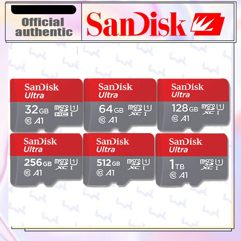SANDISK Micro SDcard Ultra 32GB/64GB/128GB/256GB/512GB/1TB A1 UHS-1 C10 U1 memor