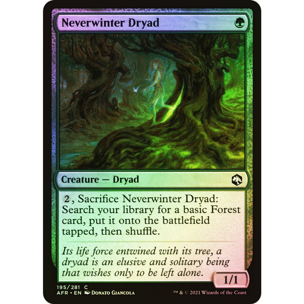MTG - Magic The Gathering - Adventures in the Forgotten Realms - Neverwinter Dryad - Near Mint - Foi