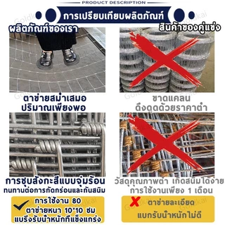 🔥รับประกัน 50ปี+🔥รั้วถักปม/รั้วตาข่ายแรงดึง (ยาว 30เมตร / 50เมตร)ไม่เกิดสนิม ลวดตาข่ายถักปม ลวดล้อมคอกม้า วัว แพะ ตาข่าย