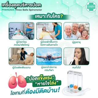 [อย.ไทย ระวังของไม่ได้มาตรฐาน] เครื่องบริหารปอด PHENOMA Triflow Incentive Spirometer 3-Ball ออกกำลังปอด ก่อนหลังผ่าตัด