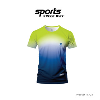 LONG YOUNG เสื้อกีฬาแขนสั้น พิมพ์ลายทั้งตัว เสื้อคอกลม เสื้อ…