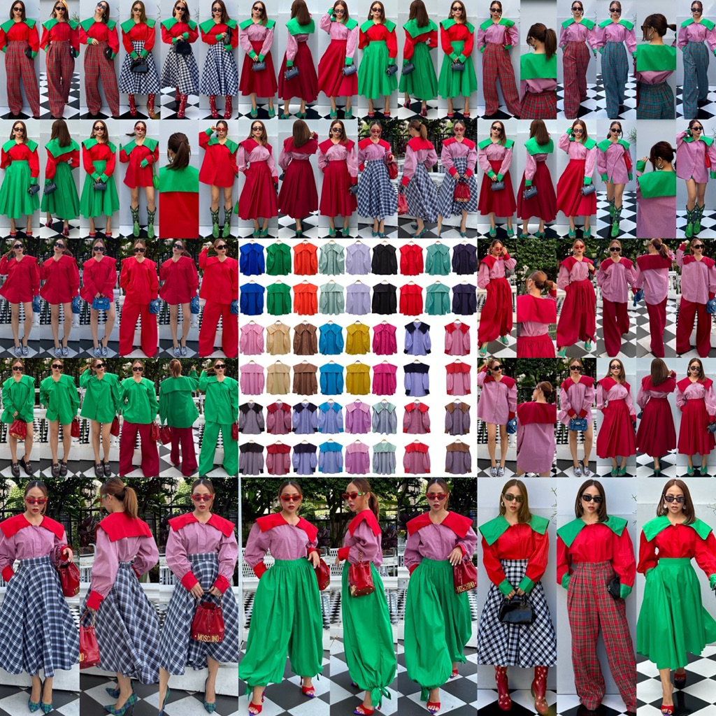 Bright by Aruna :เชิ้ตปกกะลาสีBright Sailor Collar Shirtอก44“/อก50”(20สี)