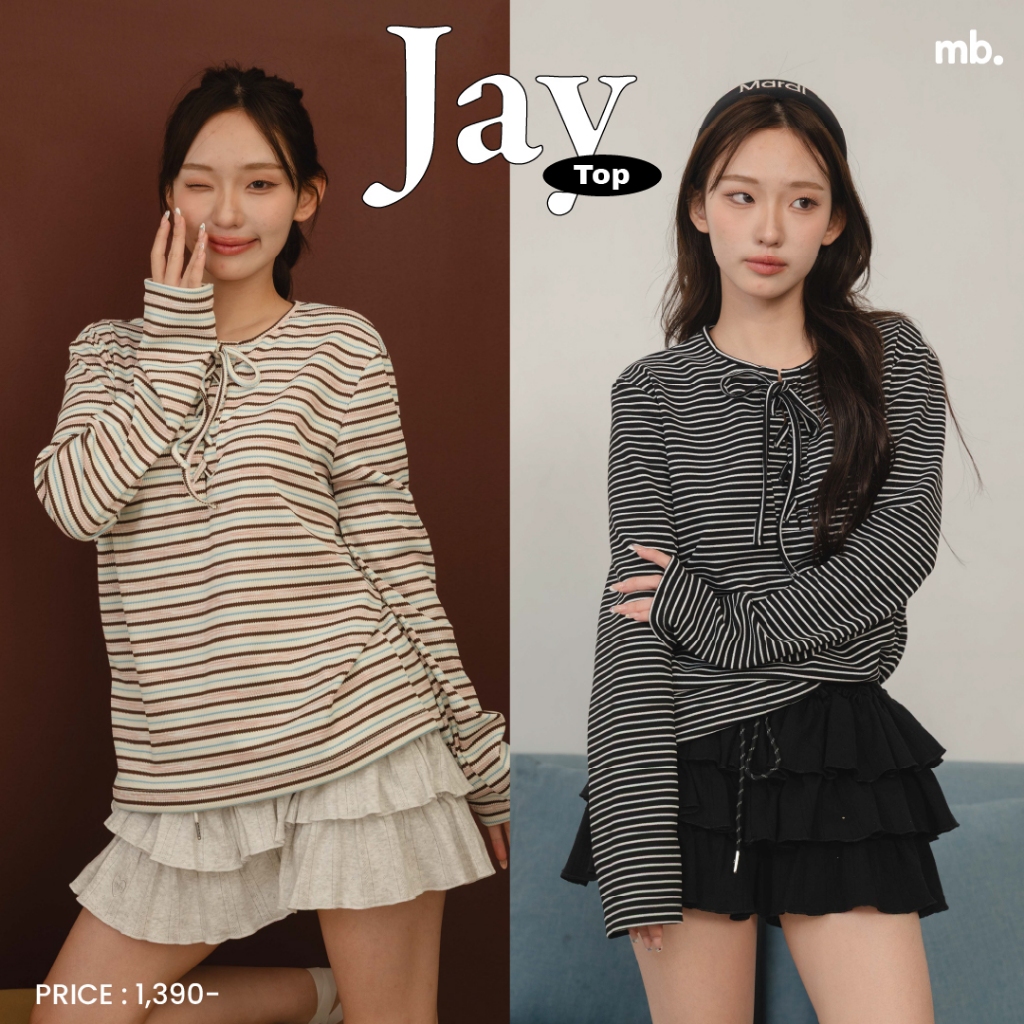 Jay Top เสื้อแขนยาวผูกโบว์