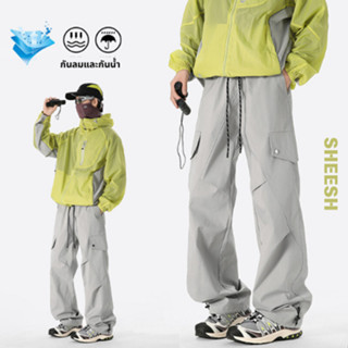 SHEESHกางเกงคาร์โก้สีพื้น สต๊อกไทย ยูนิเซ็กส์ พร้อมเอวยางยืด…