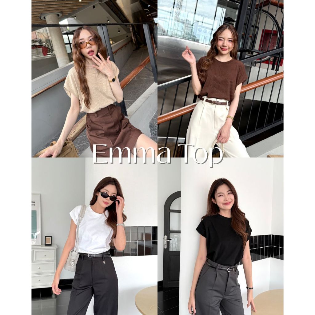✨ Emma Top | เสื้อยืดคอกลม ทรง Oversize ผ้านิ่มมาก ยับยาก ไม่ต้องรีด🧸