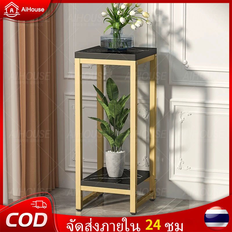 AI HOUSE  ขาตั้งดอกไม้ห้องนั่งเล่นชั้นยืนเหล็กดัดคอลัมน์พืชชั้นวางดอกไม้หม้อสนับสนุนชั้นชั้นเก็บระเบียง