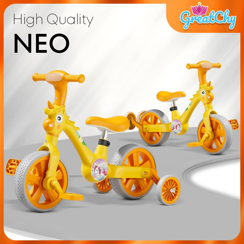 {ใหม่สุด} จักรยานทรงตัว 3in1 รุ่น Neo ปั่นได้ มีล้อเสริม มีเพลง มีไฟ จักรยานสามล้อปั่น