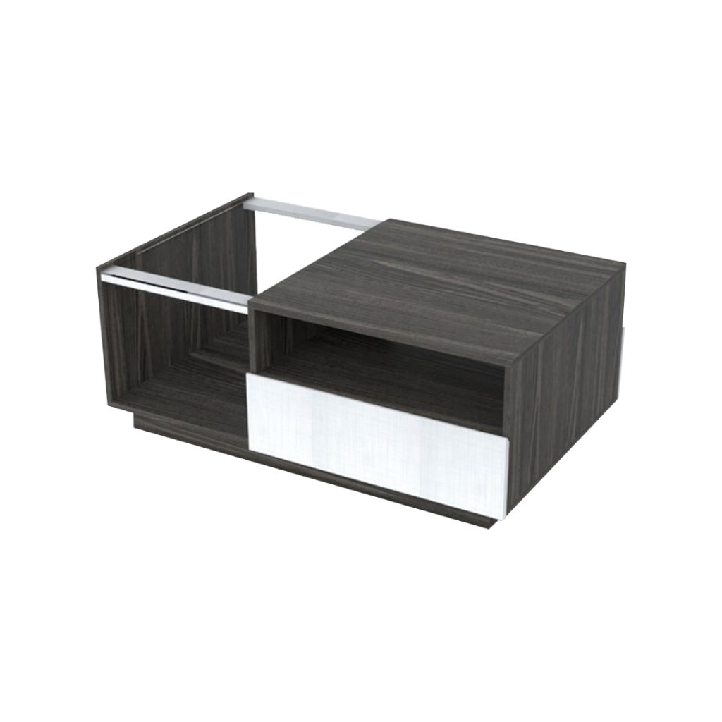 โต๊ะกลาง หน้าท็อปกระจกใส ลิ้นชัก 2 ฝั่ง ขนาด 100*60*40 ซม. รุ่น TU-101