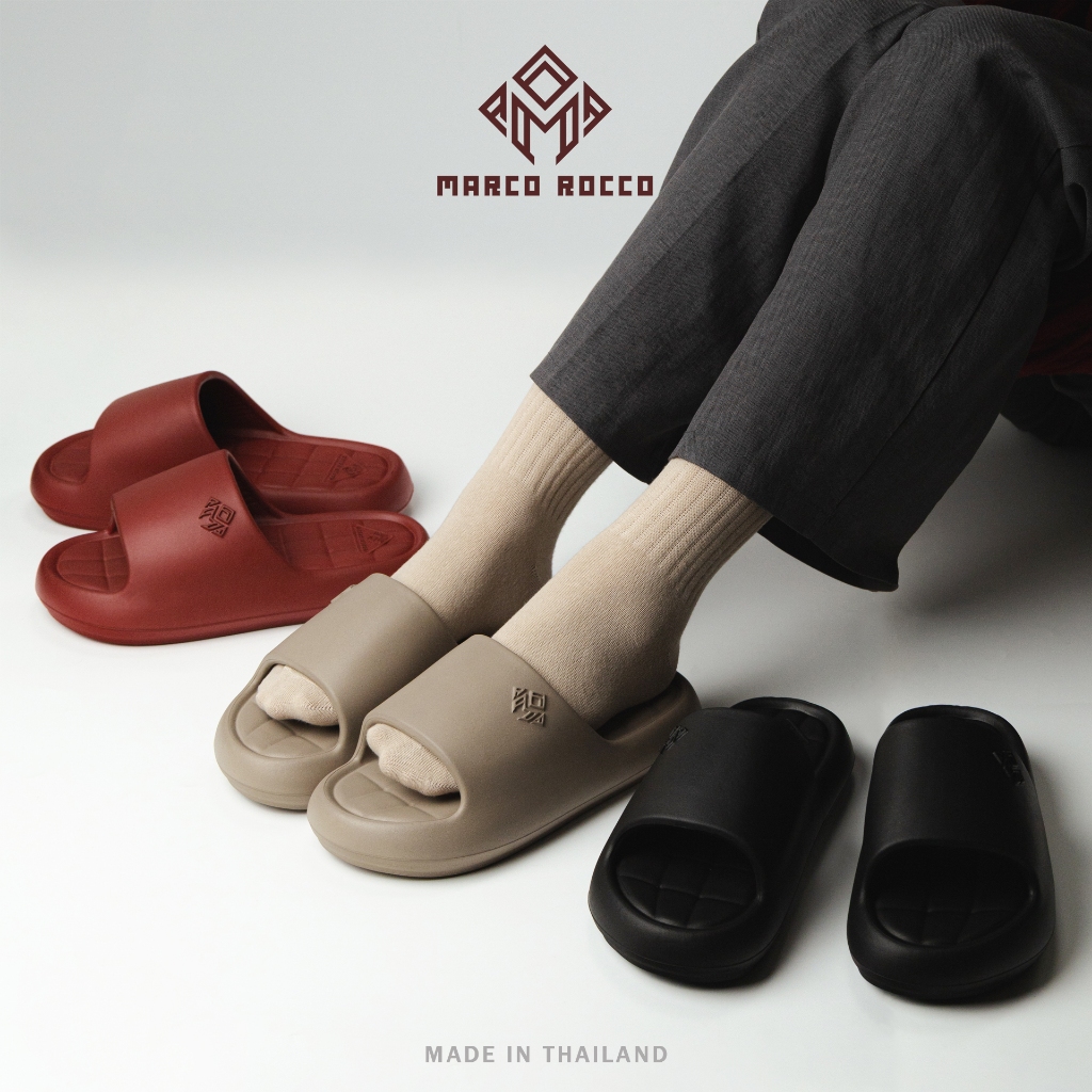 Marco Rocco รองเท้ารัดส้นผู้หญิง กันลื่น พื้นหนา เบาและทนทาน วัสดุ EVA รองเท้านิ่มเหมือนเหยียบอึ สะดวกสบายทุกฤดู MR8034