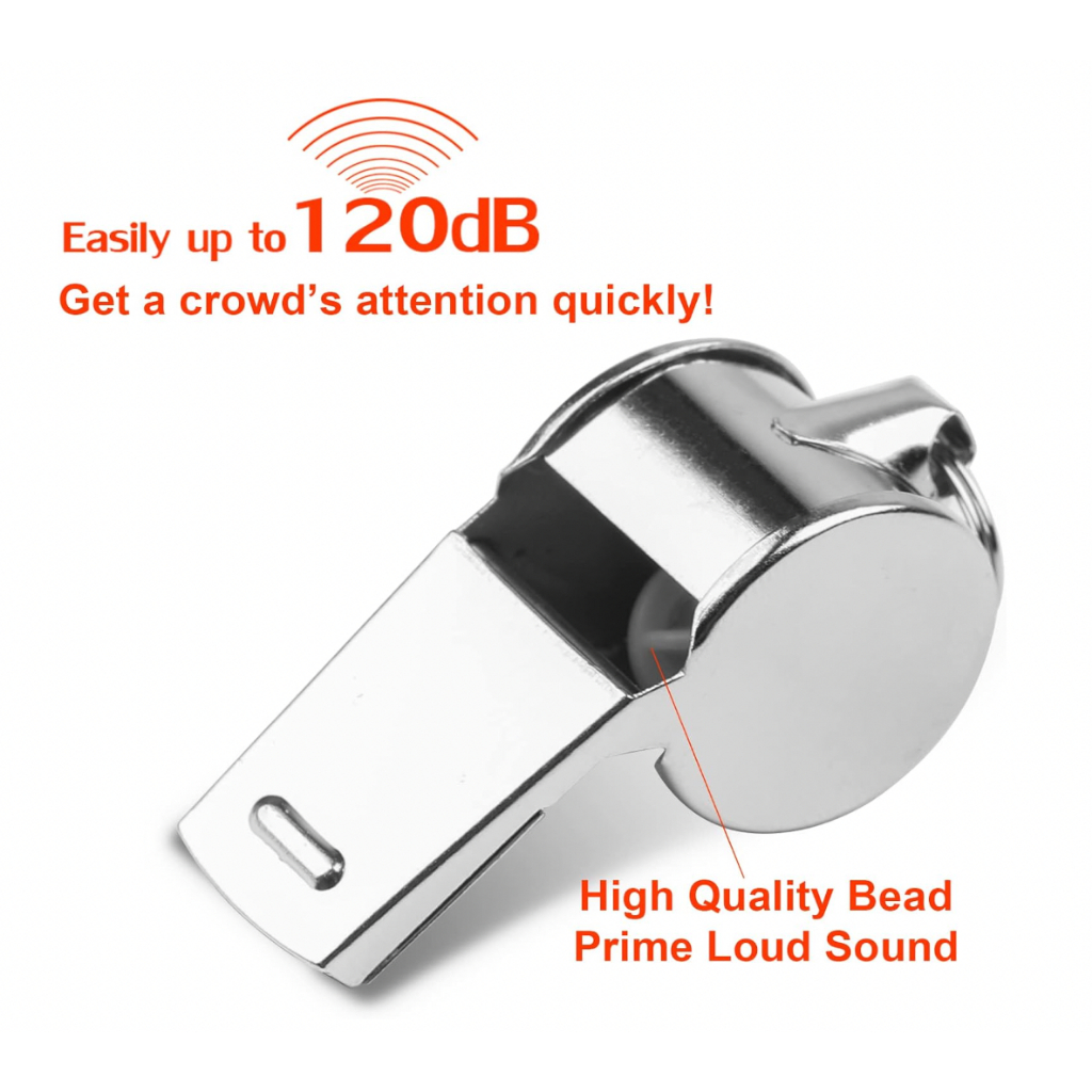 P&P Sport นกหวีดสแตนเลสพร้อมสายคล้อง เสียงดัง เหมาะสำหรับโค้ช ผู้ตัดสิน กีฬา - รูปที่ 4