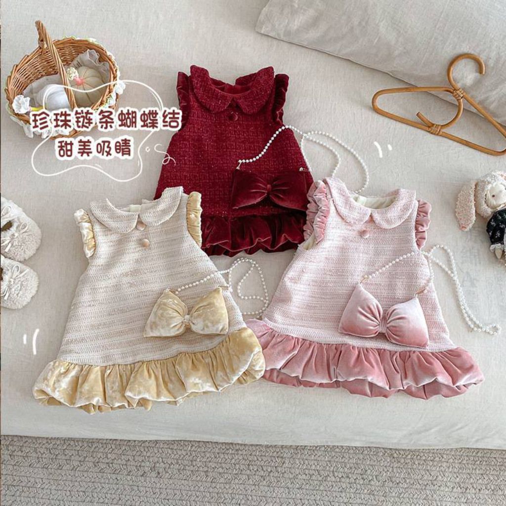 เดรสลูกสาวใส่สไตล์ลูกคุณหนูสุดๆมีหลายแบบให้คุณแม่เลือกกันเลยจ้า(ได้กระเป๋าด้วยค่ะ)