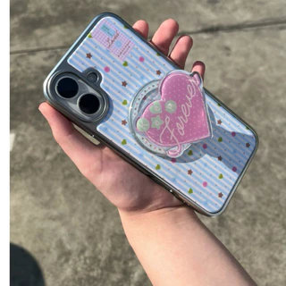 *มีแม่เหล็ก* Silver Edge Phone Case (เคสโทรศัพท์แม่เหล็กผิวด้าน ขอบเงิน) IP11-17PM : MOM Col. - SM,PLS!