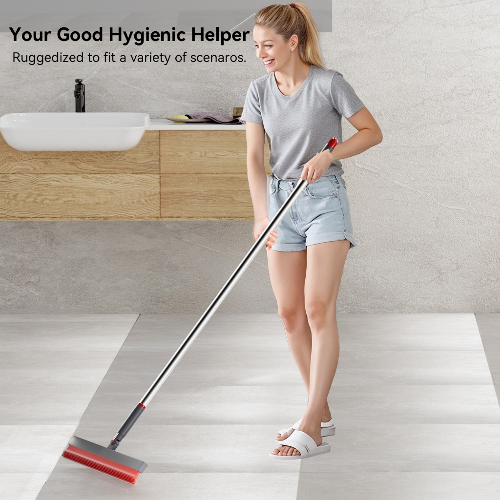 Silicone Magic Broom And Mop Floor Scrubber Wet And Dry Dual Purpose Bathroom Cleaning Tool Stainless Steel Aluminum All