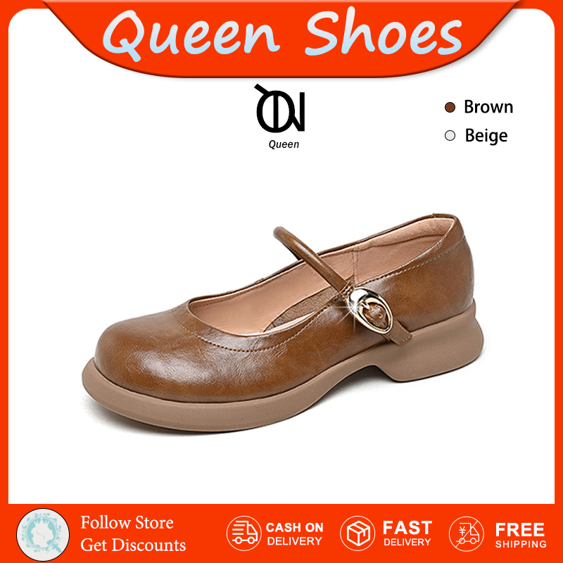 Queen รองเท้าแตะ สำหรับสตรี หัวกลม พื้นนุ่ม สบาย ทันสมัย