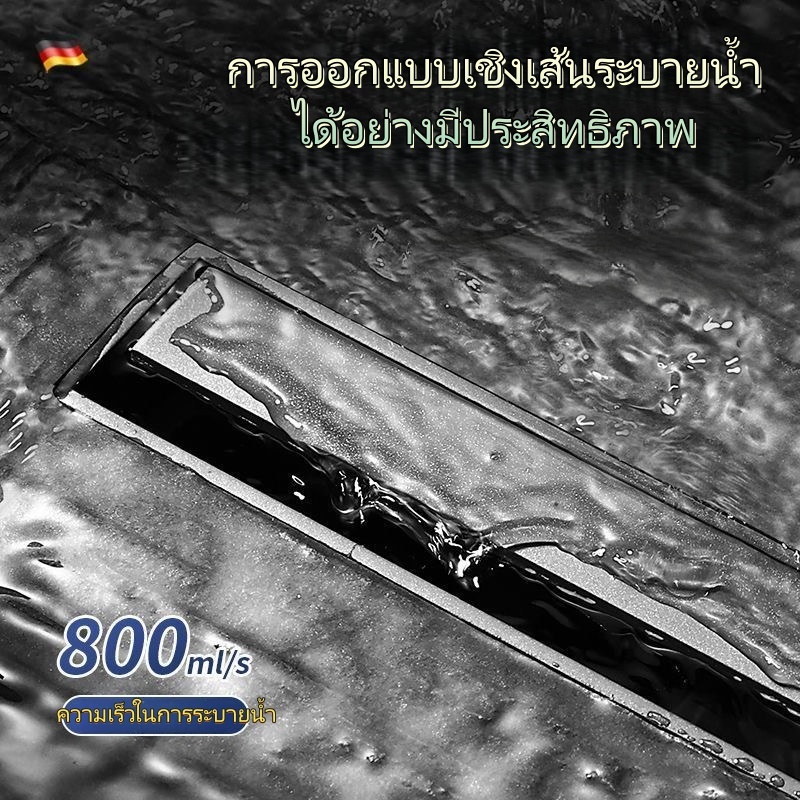 COD 304 สแตนเลส สี่เหลี่ยมผืนผ้า ล่องหน ตะแกรงท่อระบายน้ํา สามารถฝังกระเบื้อง ป้องกันแมลง กันกลิ่นท่อระบายน้ํา ตะแ