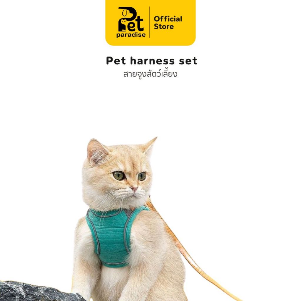 [PetParadise.th]สายจูงสัตว์เลี้ยง สายจูง เสื้อรัดอก เสื้อรัดอกพร้อมสายจูง สายจูงแมวและน้องหมา