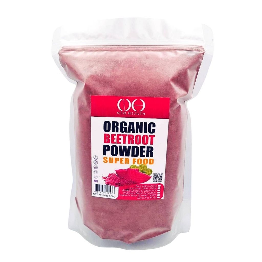 ผงบีทรูทแท้ 100% ไม่ผสมน้ำตาล 500 กรัม (500g) Organic Beetroot Powder ผิวสวยใส