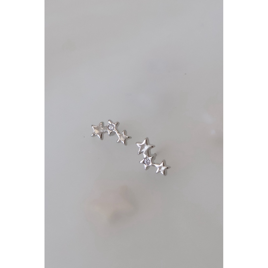 A.piece ต่างหู Stardust petite collection : [silver 925 post] Petite star stud earrings
