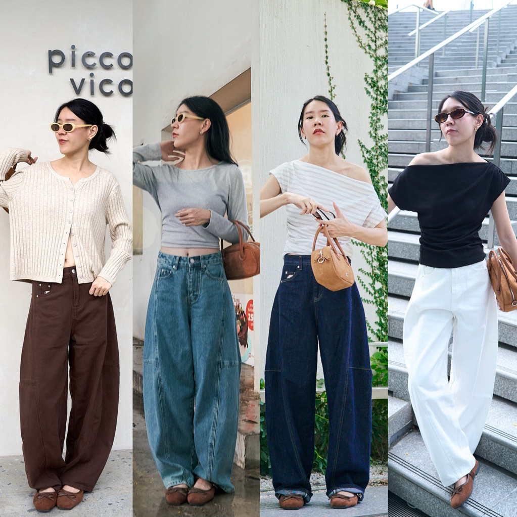 Simplestyle.byd Baggy Jean กางเกงยีนส์ขาโค้ง Barrel Pants