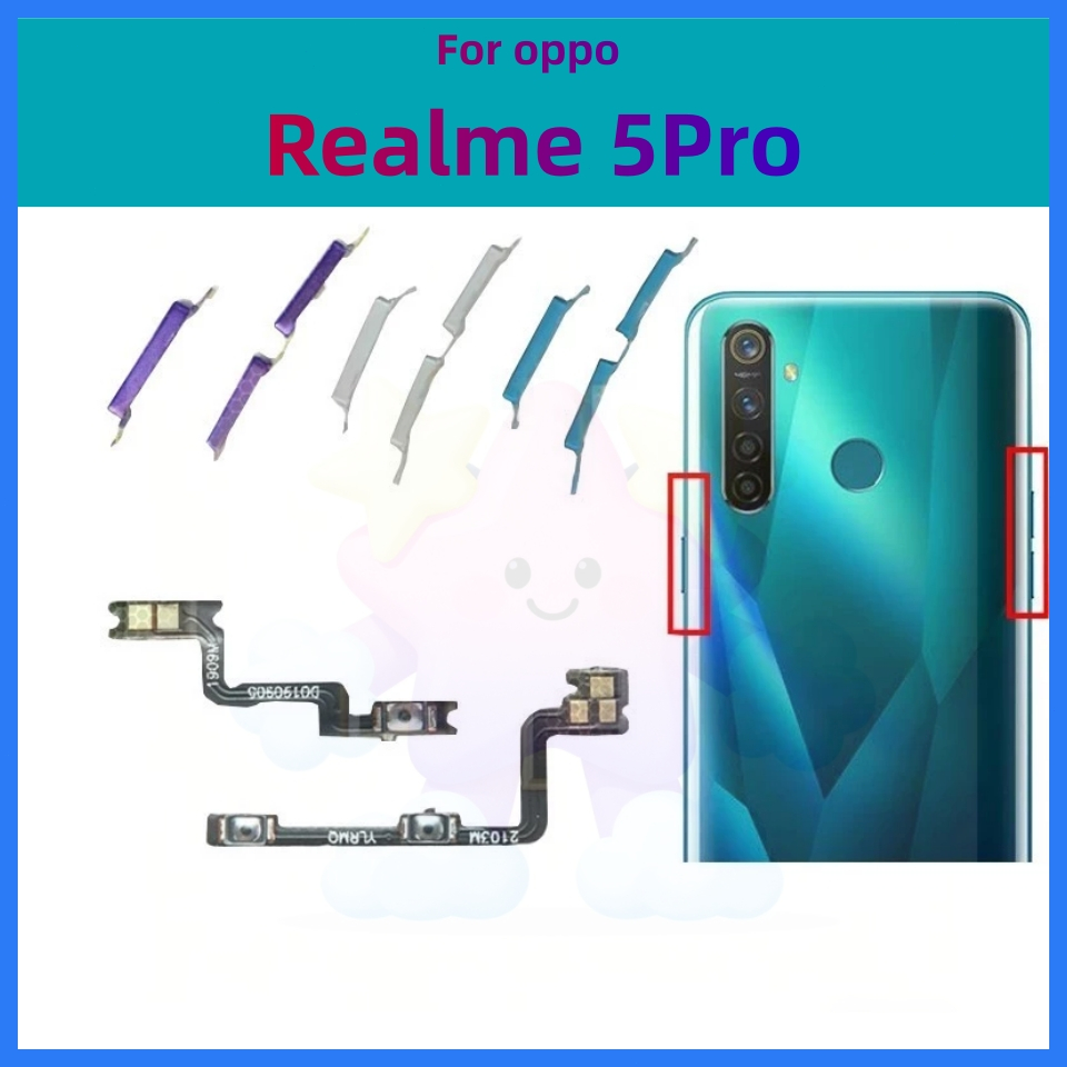สําหรับRealme 5 Pro Powerปุ่มFlex on/ปิดปุ่มสวิทช์ด้านข้างKey Volume Up Down Flex Cableโทรศัพท์มือถือPart