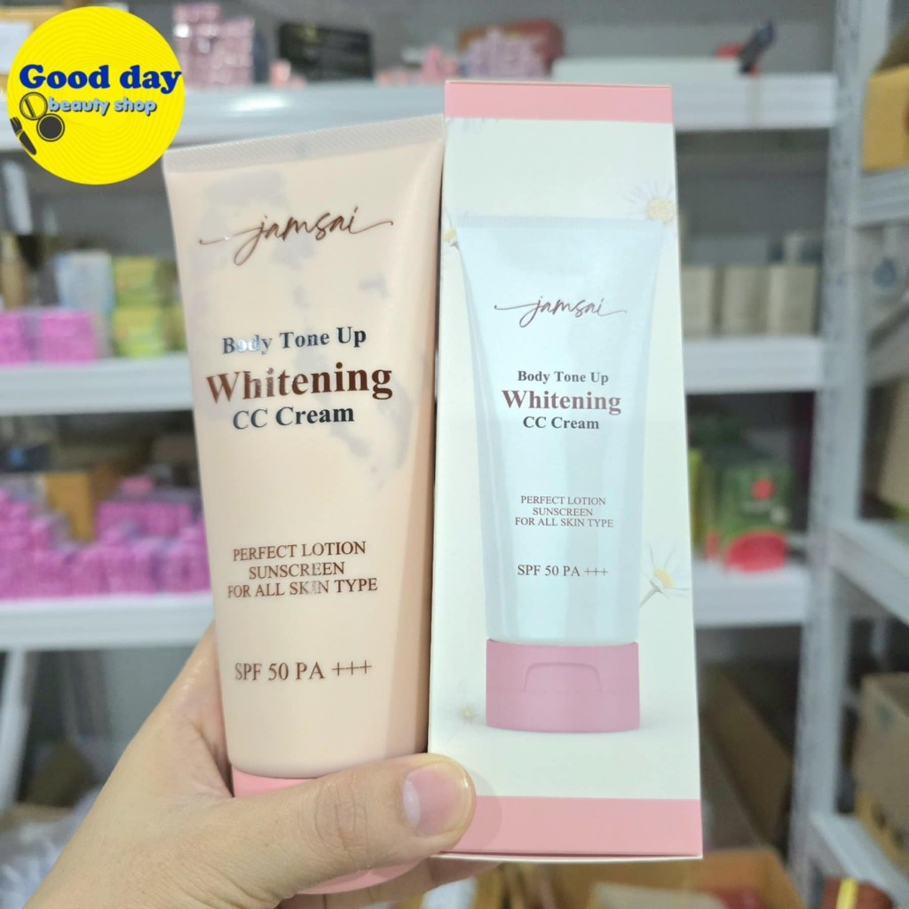 กันแดดแจ่มใส กันแดดตัวโทนอัพเนื้อ CC SPF50+++ ไม่วอก ไม่เทา  Jamsai Body Tone Up