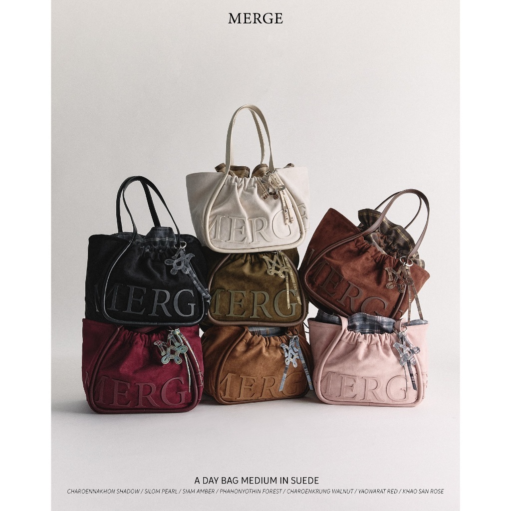 ✨ ချက်ချင်းပို့ဆောင် 1.1🔥 MERGE A Day Bag Medium in suede (Limited) — အစစ် 100%