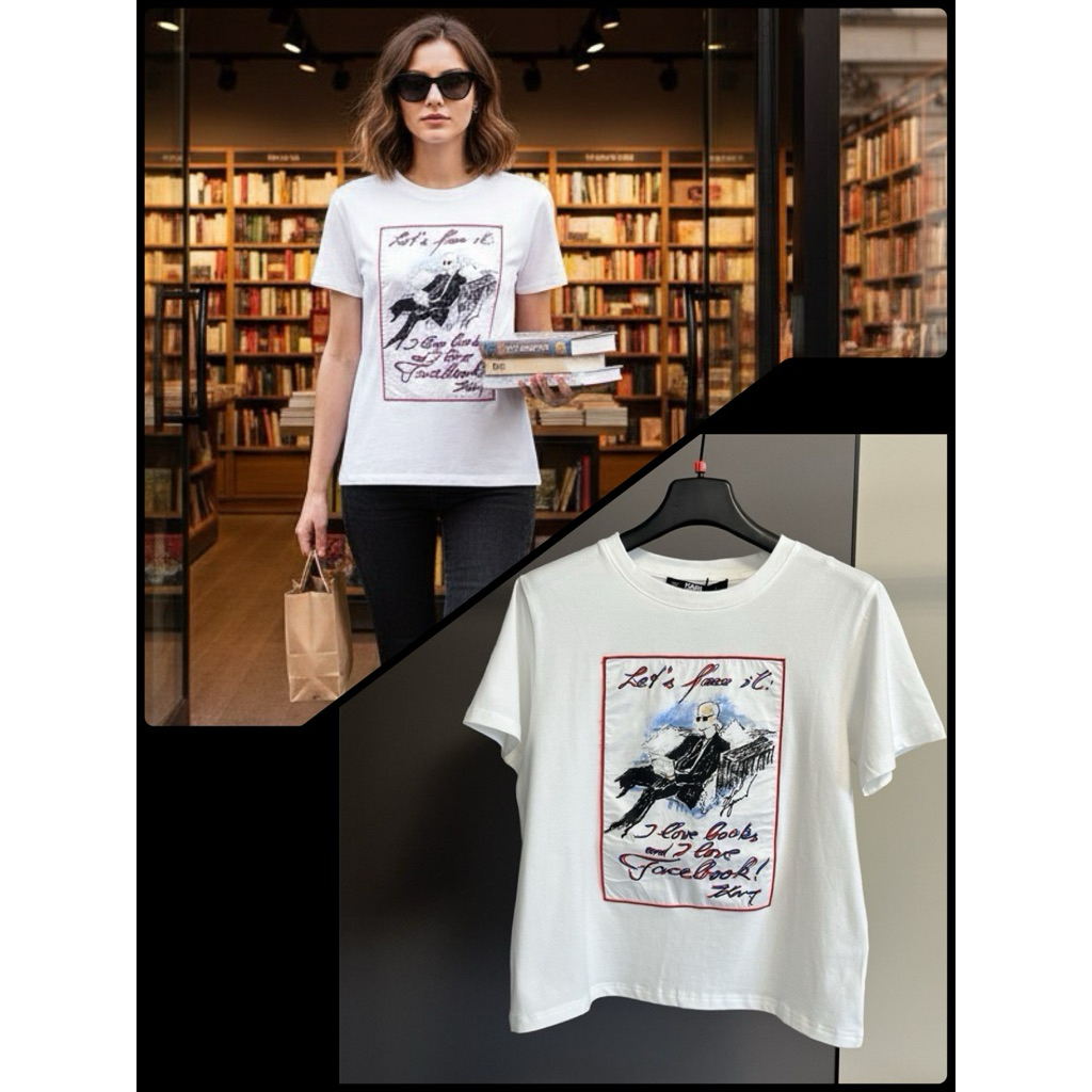 เสื้อยืด KLARL I LOve Looks and Love Facebook ลายปักและสกรีน