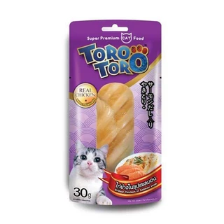 โหล12ซองToro toro โทโร โทโร่ ขนมแมว ปลาชิ้น ไก่ชิ้น ขนาด 30 กรัม