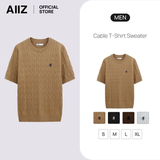 AIIZ เสื้อสเวตเตอร์ผู้ชาย ผ้าถักทอลายเคเบิล AIIZ Men's Cable T-Shirt Sweater