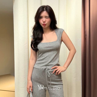 MOSSI TOP (เฉพาะเสื้อ) พร้อมส่ง เสื้อเเขนกุดเนื้อผ้านุ่ม หุ่นเข้ารูป ใส่แล้วดูแพงขึ้นจริง สีสวยทุกสี ผ้านิ่ม ใส่สบาย
