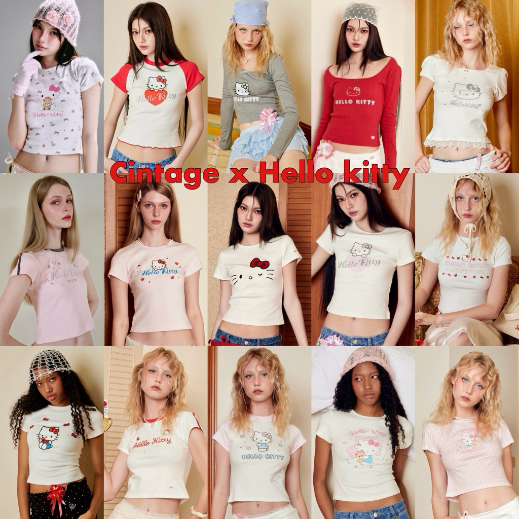 Cintage♡ CT2154 Cintage x Hello kitty - babytee ❤️