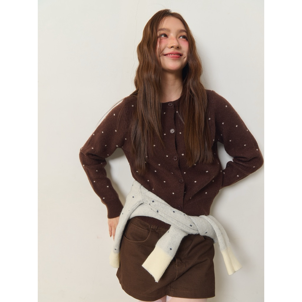 MALISTA - Miki Polka dot เสื้อคาดิแกน