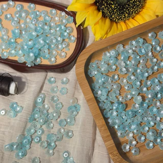 ลูกปัดดอกไม้อะคริลิทึบ 8 มม. 100ชิ้น - Acrylic Blossom Beads