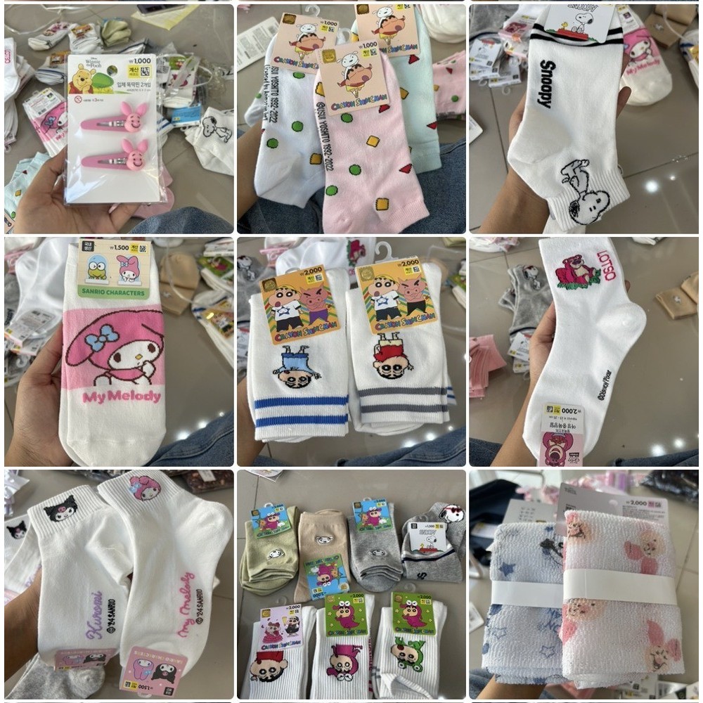 [ของแท้💯/พร้อมส่ง]ถุงเท้า sanrio Daiso