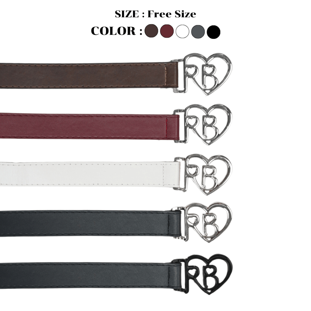 loveruby.store - RB Logo Belt เข็มขัดหนัง PU มาพร้อมโลโก้หัวใจ RB สุดน่ารัก