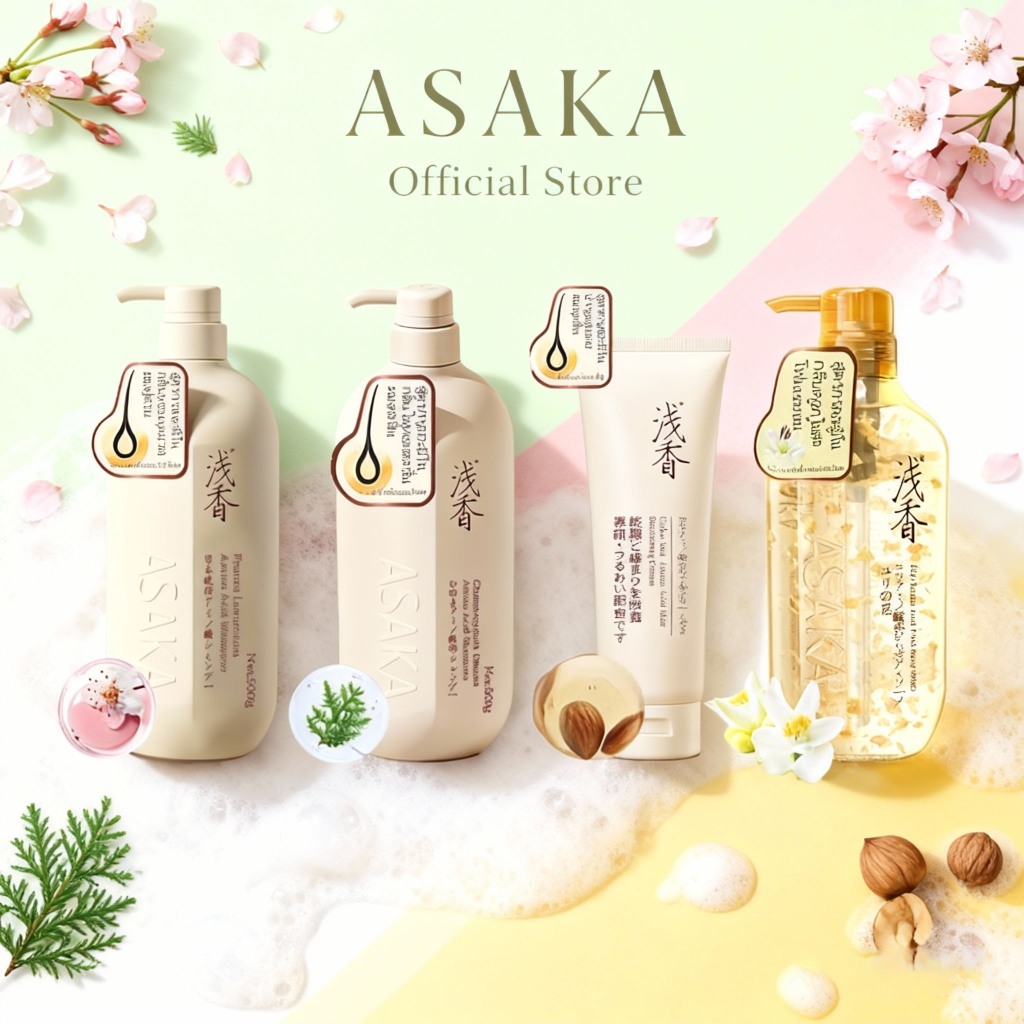 【Official Store】ASAKA 4in1 Family Care Set (Dandruff Shampoo+Keratin Conditioner+Shower Gel) | ชุดคร