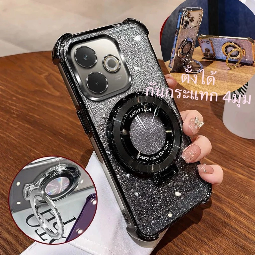 เคส กากเพชร ตั้งได้ สำหรับ OPPO A6S A5i A6C A6T A6 A6X A3 A3X A5X A5PRO A6PRO เคสฟรุ้งฟริ้ง สวยหรู กากเพชร CD 2in1