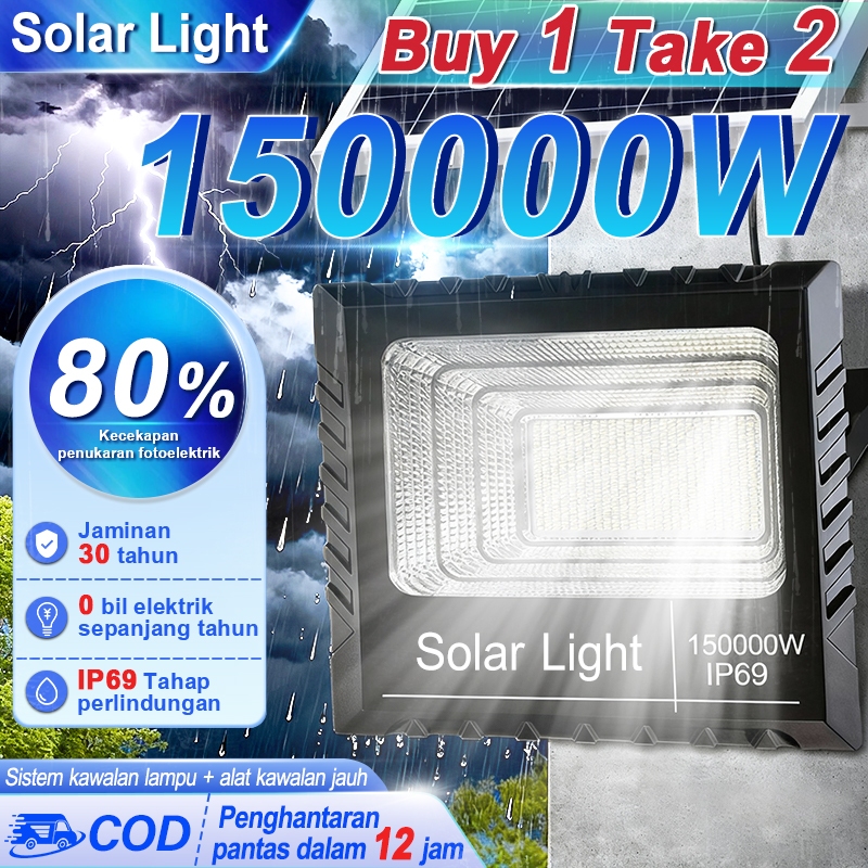【รับประกัน30ปี】ไฟโซล่าเซลล์ สปอร์ตไลท์ led แสงสีขาว Solar light สว่างขึ้นโดยอัตโนมัติเมื่อมืด IP67 กันน้ำและป้องกันฟ้าผ่ – โปรปัง