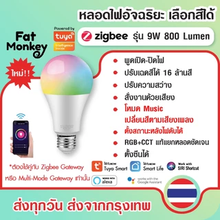 Tuya Zigbee Smart Bulb RGBCW 9W E27 หลอดไฟอัจฉริยะเปลี่ยนสีและปรับระดับความสว่างได้ ตั้งเวลาได้