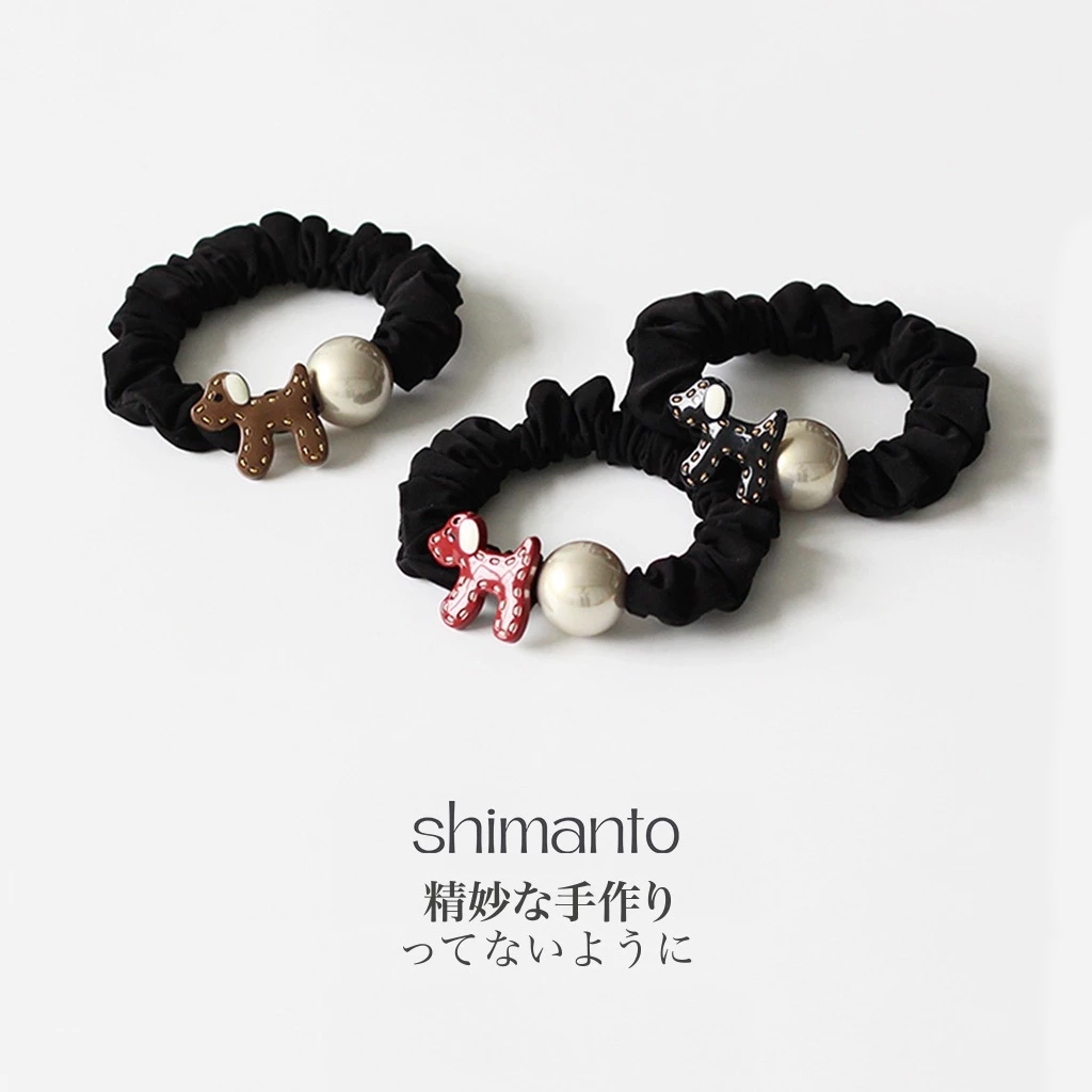 Shimanto ยางรัดผม ตกแต่งน้องหมา สไตล์เกาหลี เครื่องประดับผม สำหรับผู้หญิง