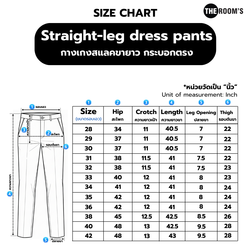 THE ROOM'S - เดอะรูม กางเกงสแล็ค กางเกงทำงาน กางเกงขายาว กางเกงนักศึกษา สแลค ทรงกระบอก ใส่สบาย - รูปที่ 7