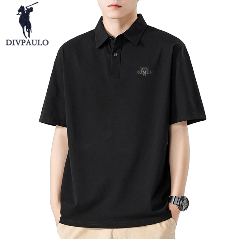 DIVPAULO PoloShirt D Collection 9001-F ผ้าหนาทรงสวย ใส่ได้ทั้งชายหญิง ทรงหลวมสบาย รีดง่าย เสื้อยืดโปโลสีพื้น