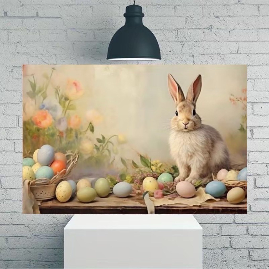 Rabbit V7-ภาพกระต่าย แต่งบ้าน แขวนผนัง ภาพพิมพ์แคนวาสพร้อมกรอบลอย